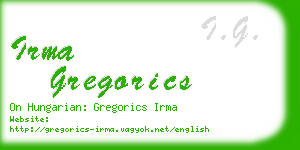 irma gregorics business card